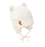 Jan and Jul Vanilla Cream Knit Bear Winter Hat