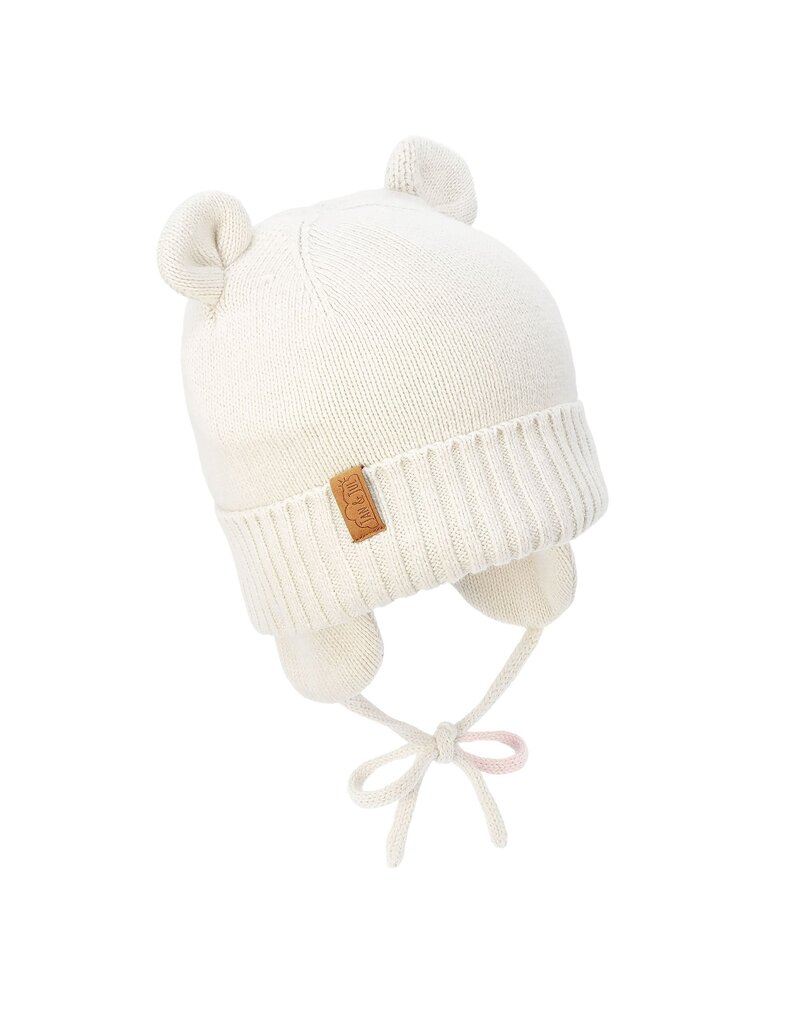 Jan and Jul Vanilla Cream Knit Bear Winter Hat