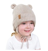 Jan and Jul Knit Bear Winter Hat, Wheat Field