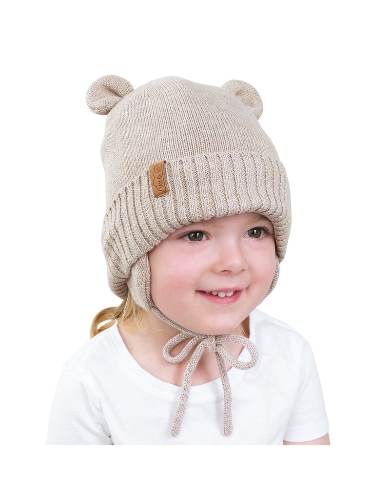 Jan and Jul Knit Bear Winter Hat, Wheat Field