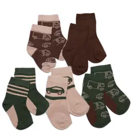 Cocoa Brown Multi Patterned Socks 5pk