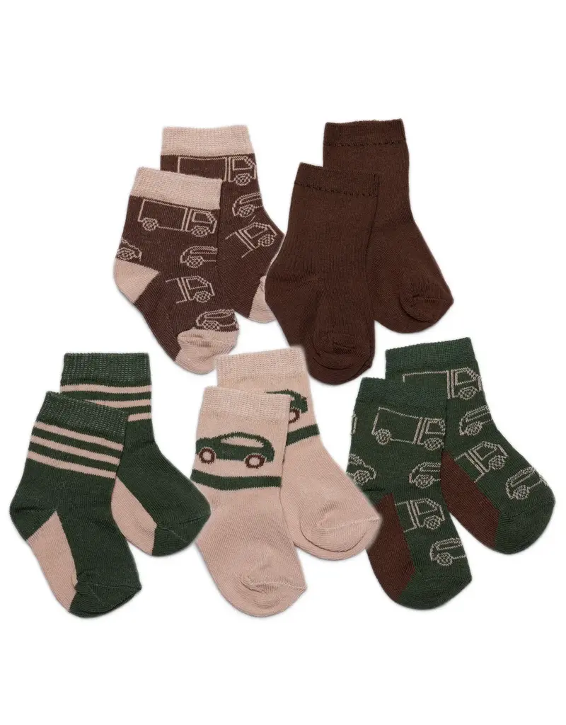 Cocoa Brown Multi Patterned Socks 5pk