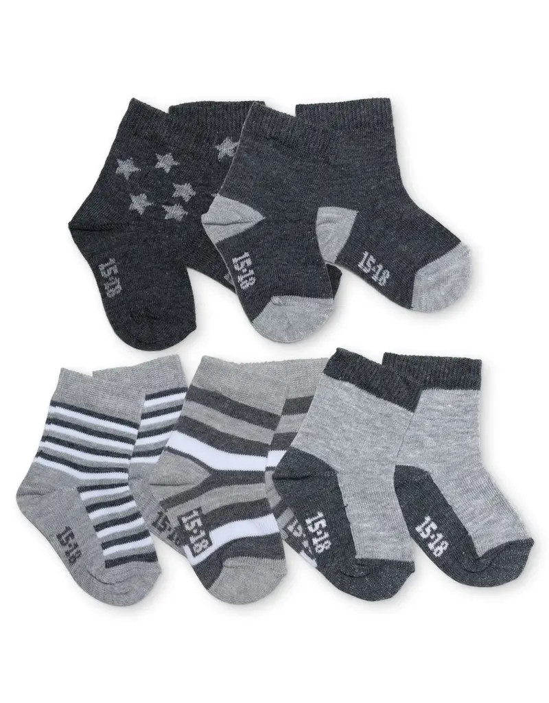 Grey Multi Patterned Socks 5pk
