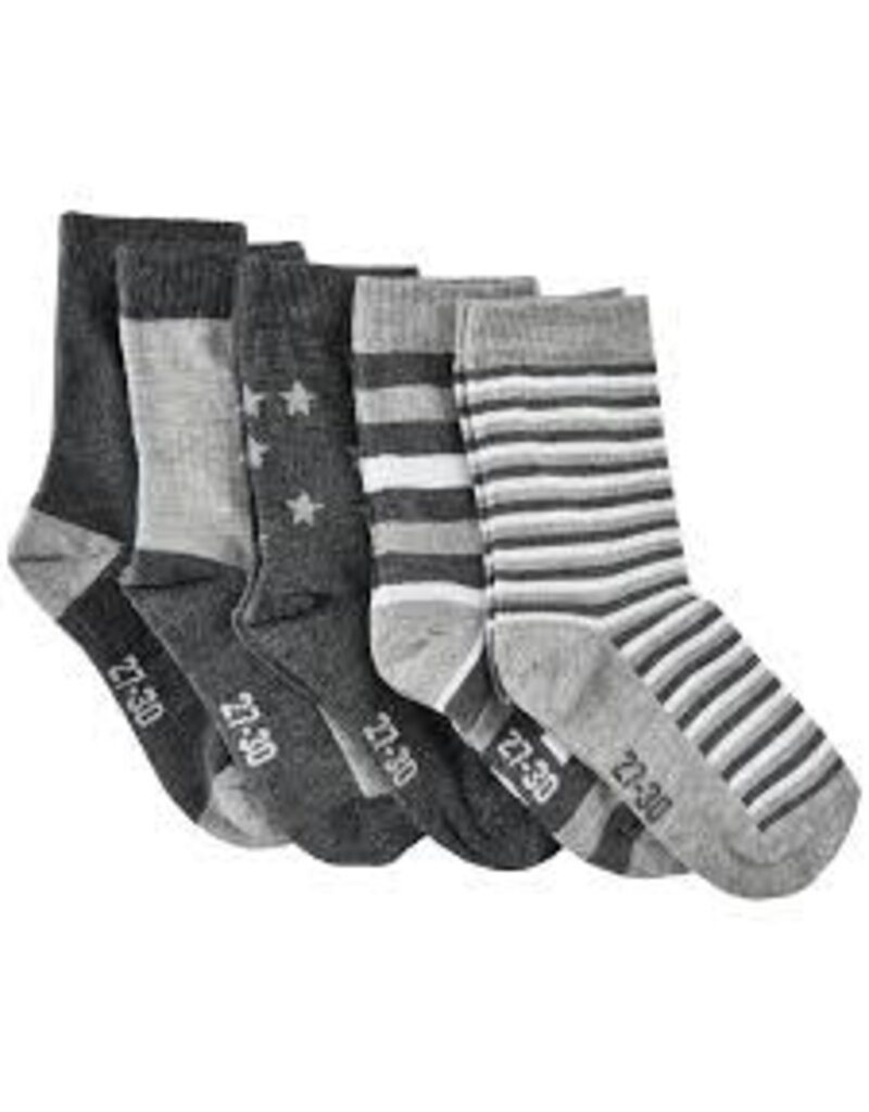 Grey Multi Patterned Socks 5pk