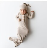 Kyte Baby Bisque Ribbed Knotted Gown w/Hat Set