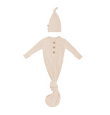 Kyte Baby Bisque Ribbed Knotted Gown w/Hat Set