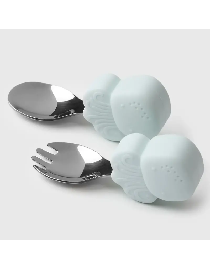 Loulou Lollipop Born to be Wild Learning Spoon/Fork Set - Octopus