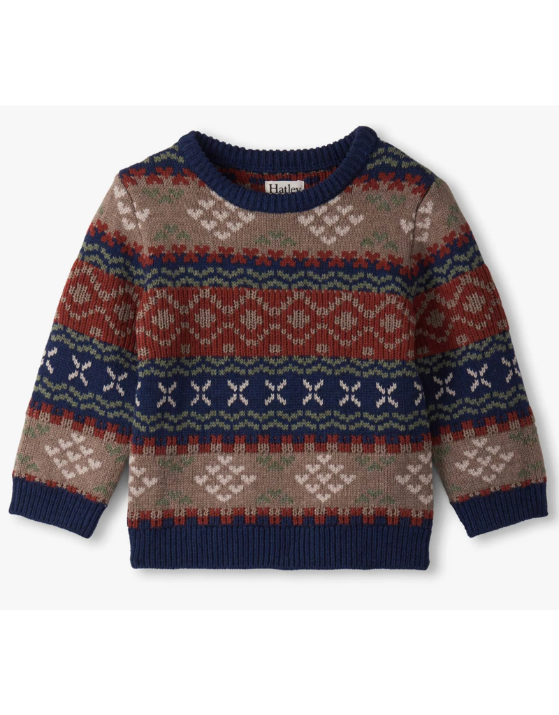 Hatley Vintage Fair Isle Baby Crew Neck Sweater