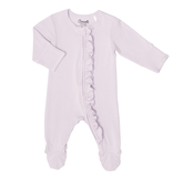 Lavender Fog Modal Ruffle Zip Footie