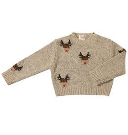 Me & Henry Rudy Baby Sweater Beige Reindeer