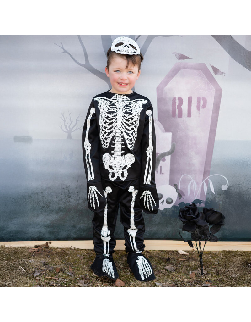 Great Pretenders Glow-in-th-Dark Skeleton Shirt Pants Mask, Size 3-4