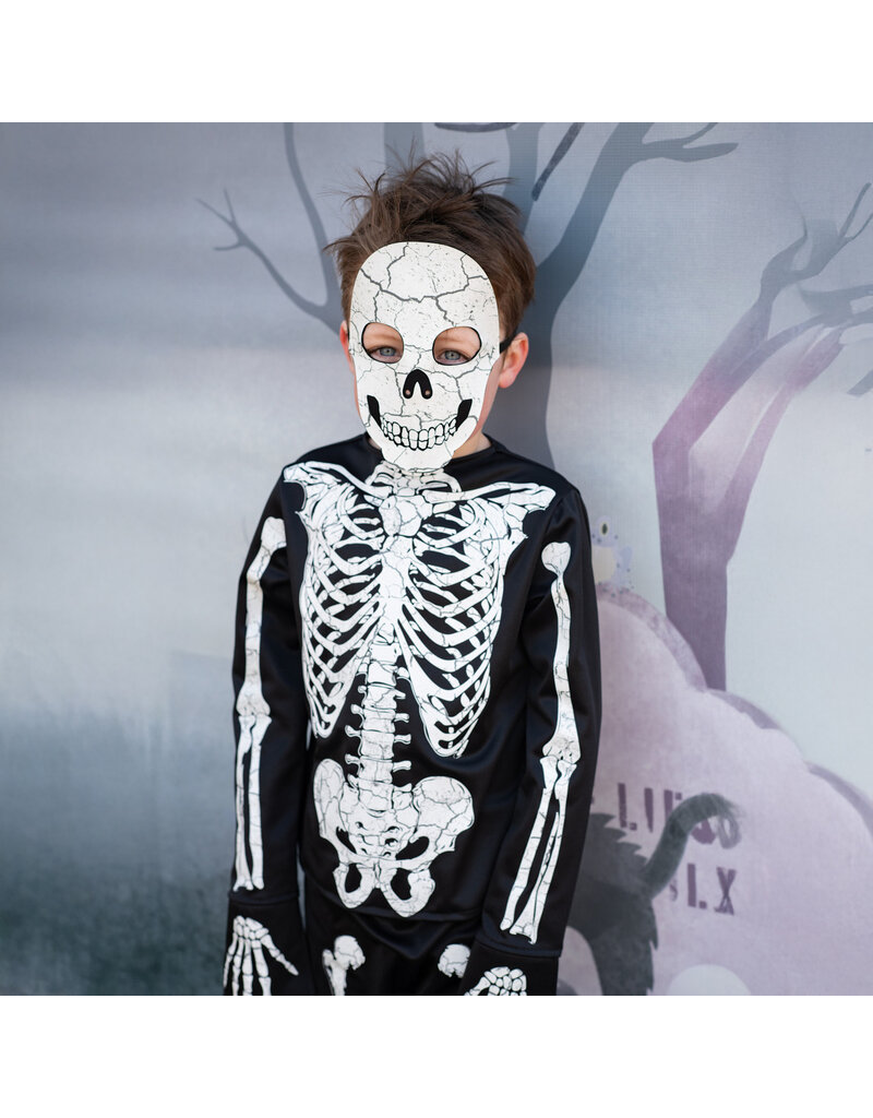 Great Pretenders Glow-in-th-Dark Skeleton Shirt Pants Mask, Size 3-4