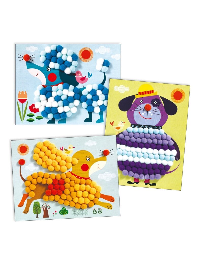 Djeco Pompom Puppies Collage Activity 3-6y