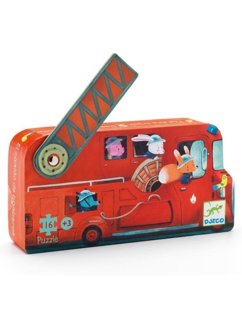 Djeco Silhouette Puzzle - The Fire Truck  16pcs  3Y+