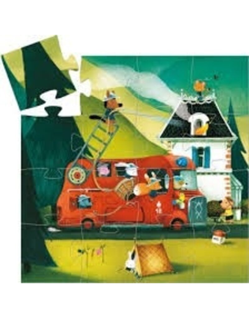 Djeco Silhouette Puzzle - The Fire Truck  16pcs  3Y+