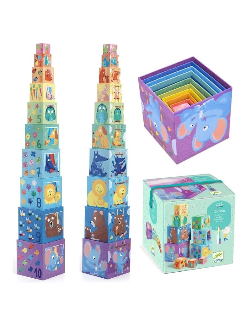 Djeco Rainbow Counting Nesting Blocks 12m+