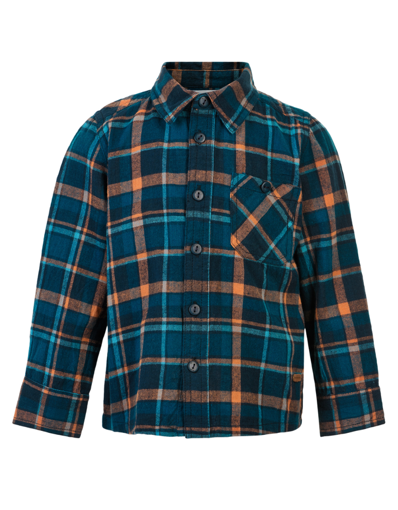 Aqua/Orange Toddler Paid Button Shirt