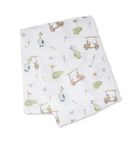 Lulujo Cotton Muslin Swaddle Blanket - Golf 47x47