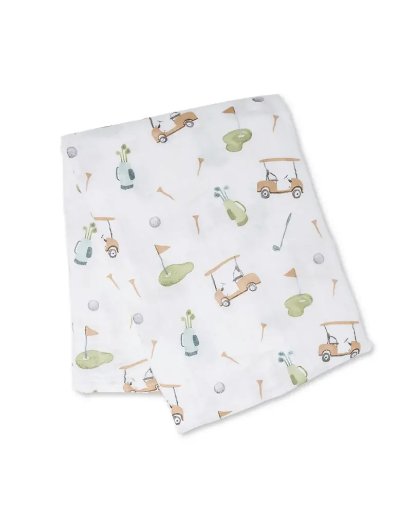 Lulujo Cotton Muslin Swaddle Blanket - Golf 47x47