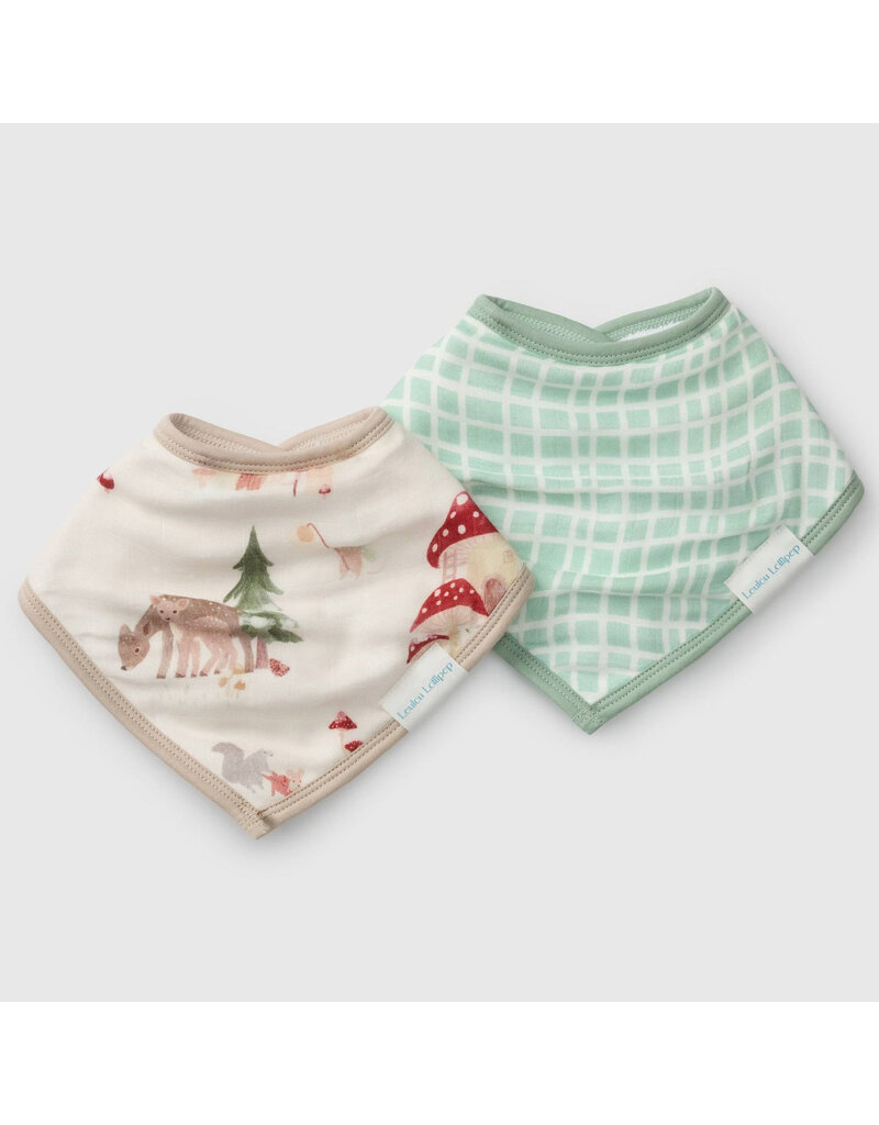 Loulou Lollipop Muslin Bandana Bib Set, Forest Families, 2pk