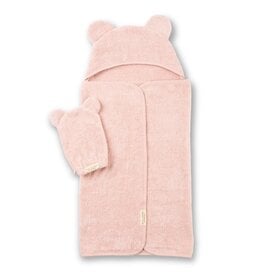 Bella Tunno Hooded Towel + Wash Mitt Set Blush