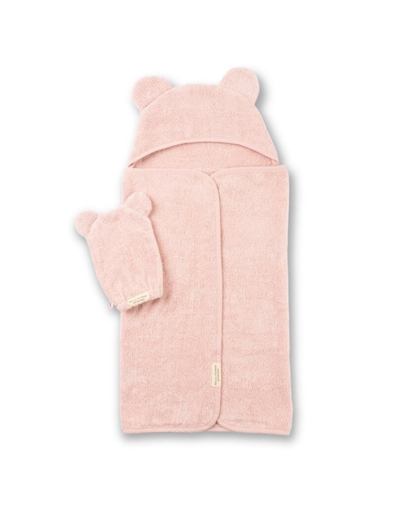 Bella Tunno Hooded Towel + Wash Mitt Set Blush