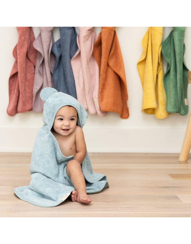 Bella Tunno Hooded Towel + Wash Mitt Set Fog