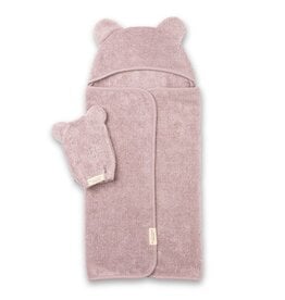 Bella Tunno Hooded Towel + Wash Mitt Set Orchid