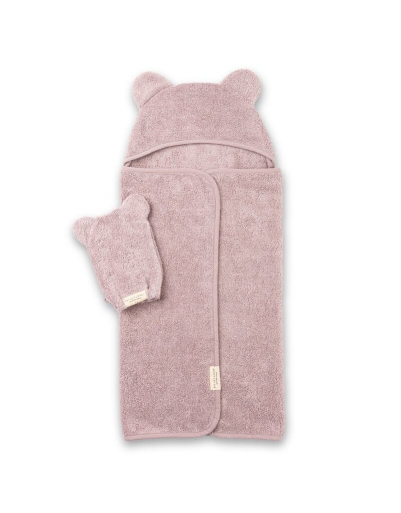 Bella Tunno Hooded Towel + Wash Mitt Set Orchid
