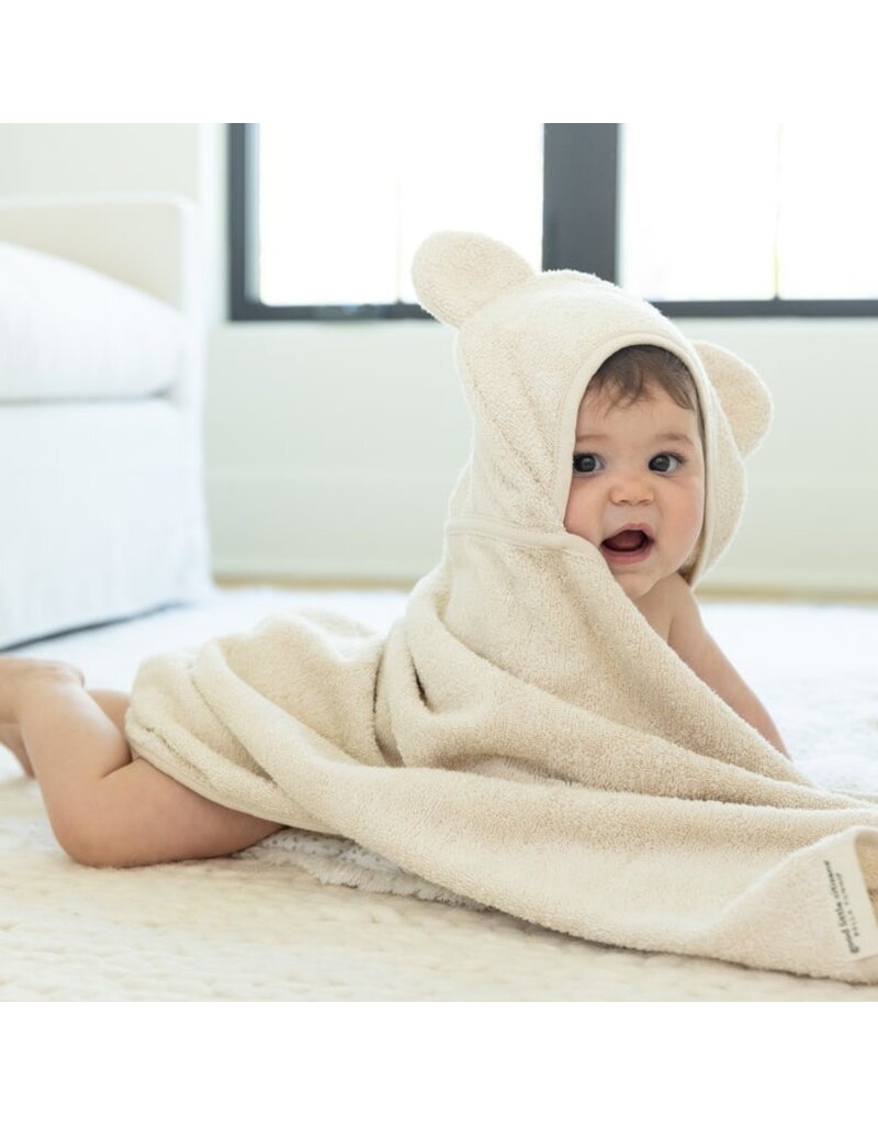 Bella Tunno Hooded Towel + Wash Mitt Set Linen