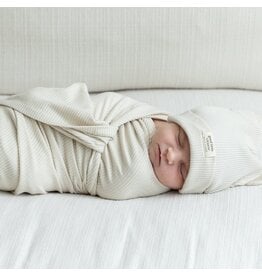 Bella Tunno Rib Swaddle & Beanie Set, Linen