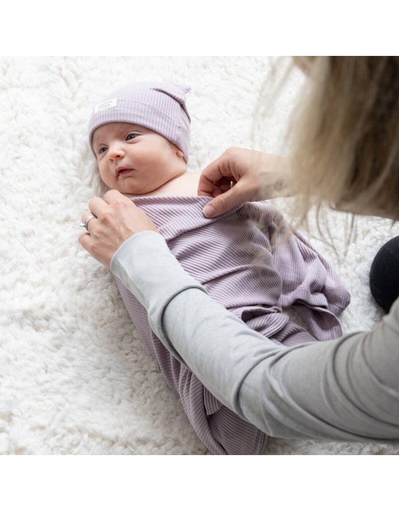 Bella Tunno Rib Swaddle & Beanie Set, Orchid