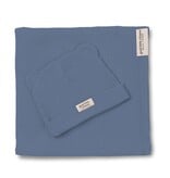 Bella Tunno Rib Swaddle & Beanie Set, Rain