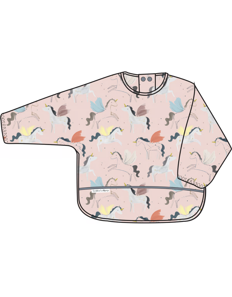 Loulou Lollipop Long Sleeve Waterproof Bib - Unicorn Ballet