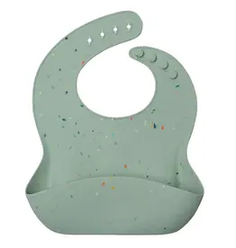 Loulou Lollipop Silicone Bib - Confetti Seafoam