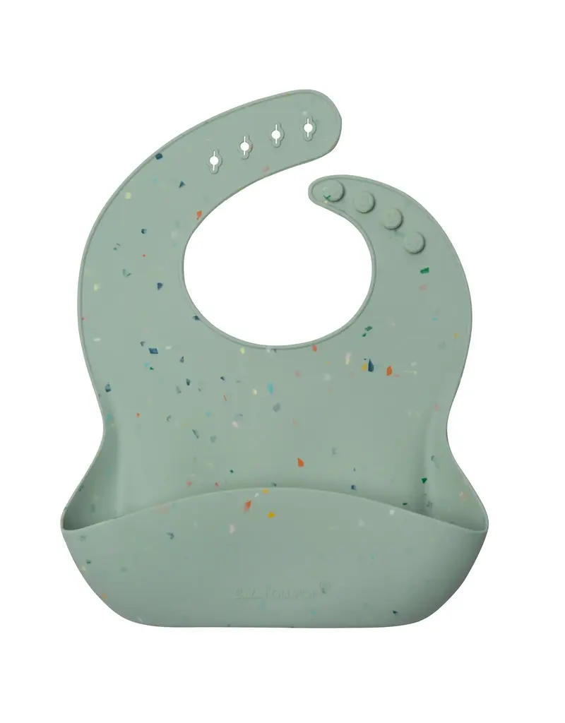 Loulou Lollipop Silicone Bib - Confetti Seafoam