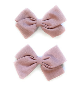 Baby Wisp Emma Fabric Bow Clips 2pk -  Quartz Pink
