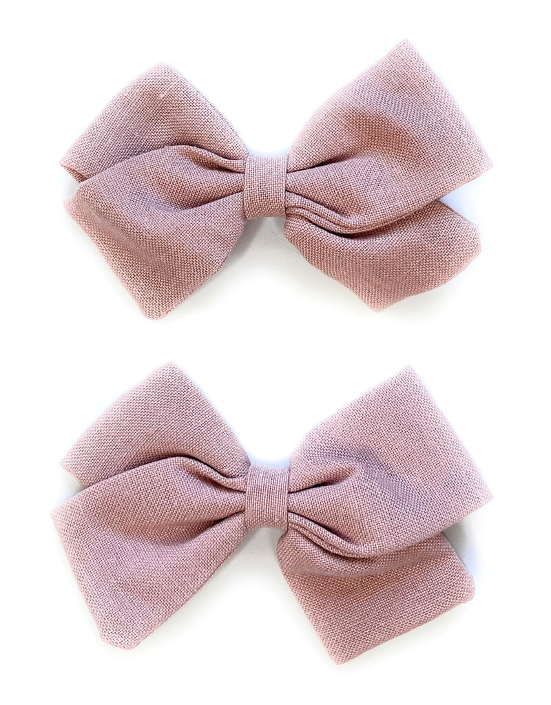 Baby Wisp Emma Fabric Bow Clips 2pk -  Quartz Pink