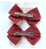 Baby Wisp Emma Fabric Bow Clips 2pk -  Quartz Pink