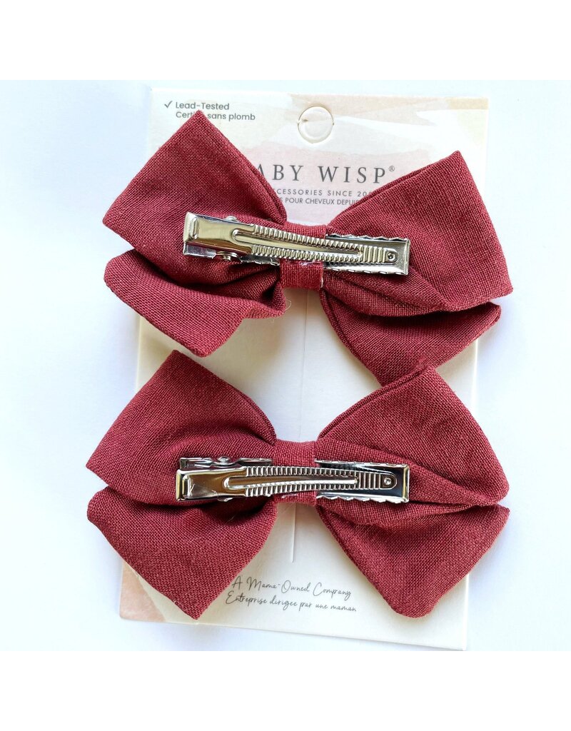 Baby Wisp Emma Fabric Bow Clips 2pk -  Quartz Pink