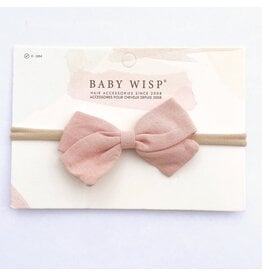 Baby Wisp Emma Fabric Bow Newborn Headband, Dusty Rose
