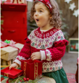 Souris Mini Jacquard Red Knit Baby Cardigan