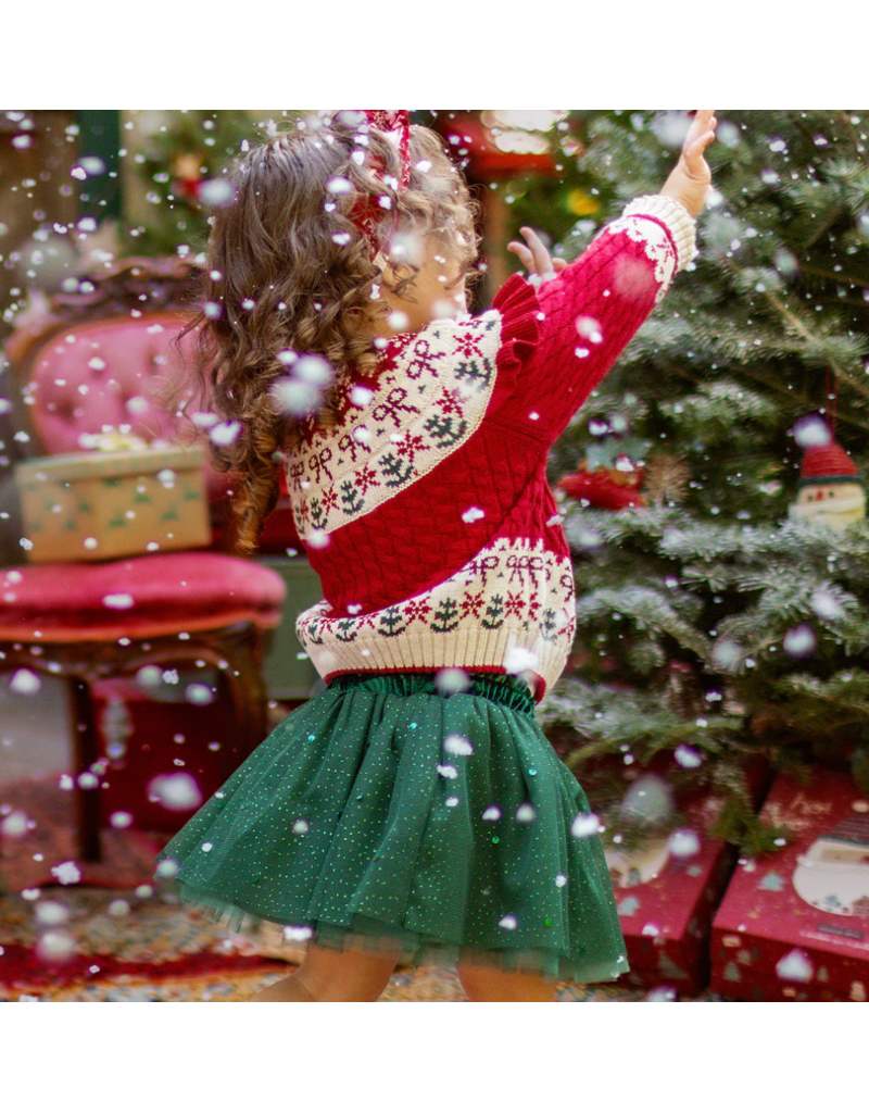 Souris Mini Green Sequin Toddler Skirt