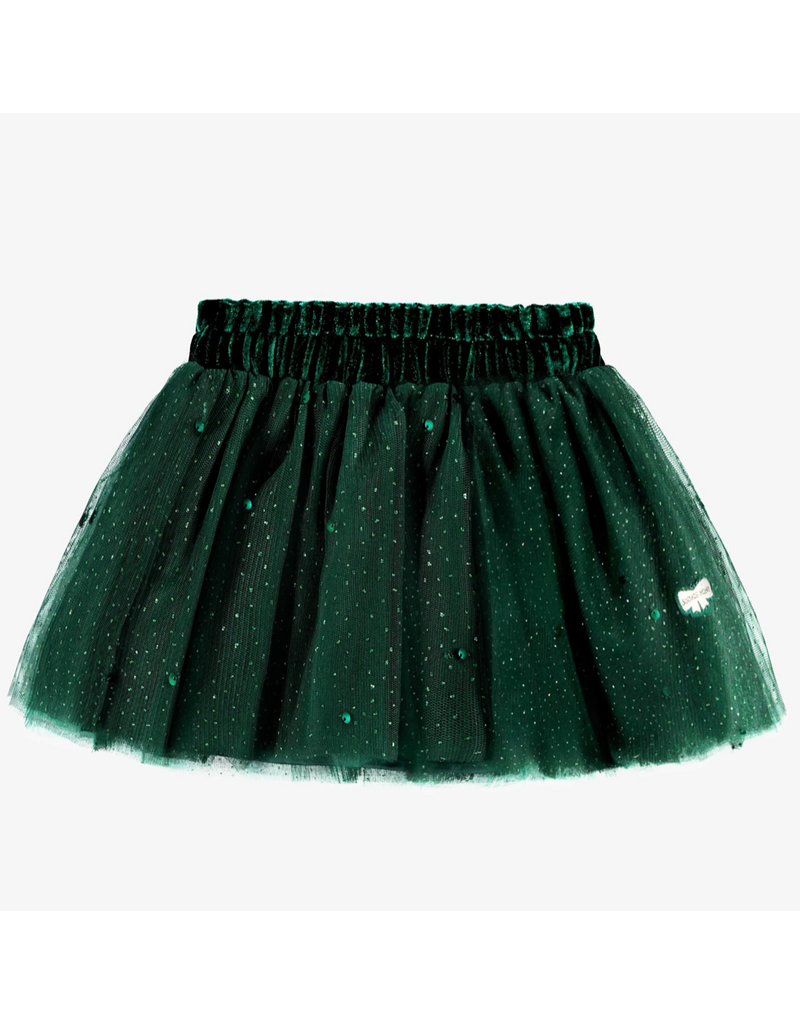 Souris Mini Green Sequin Toddler Skirt