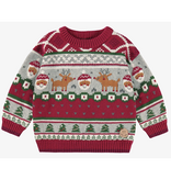 Souris Mini Festival Pattern Red Baby Sweater