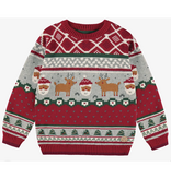 Souris Mini Festival Pattern Red Sweater