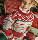 Souris Mini Festival Pattern Red Sweater