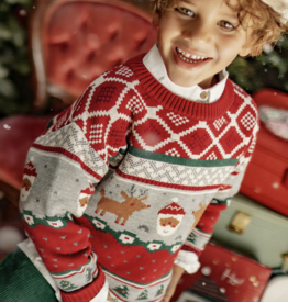 Souris Mini Festival Pattern Red Sweater Souris Mini Festival Pattern Red Sweater