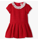 Hatley Sparkle Boucle Pleated Lace Collar Dress