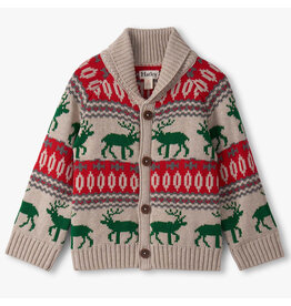 Hatley Red/Green Winter Elk Shawl Collar Cardigan Hatley Red/Green Winter Elk Shawl Collar Cardigan